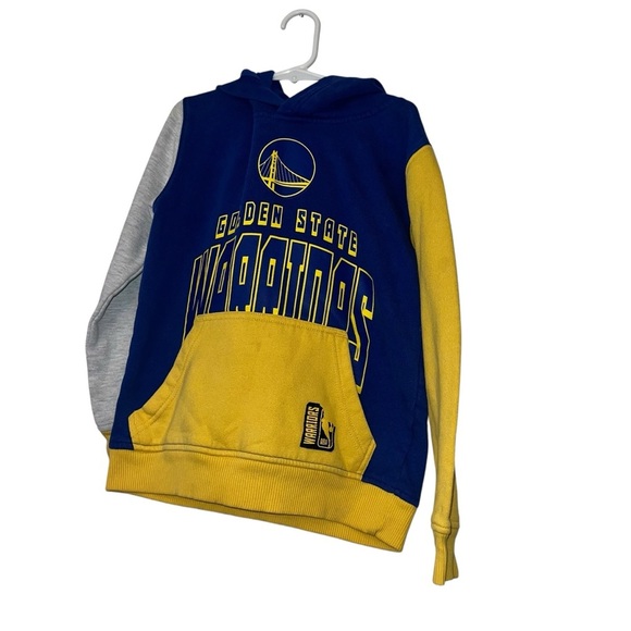 NBA kids Golden State Warriors Blue and Yellow Hoodie youth sz sm 8 - Picture 1 of 4